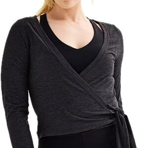 Women's Charcoal Wrap Top